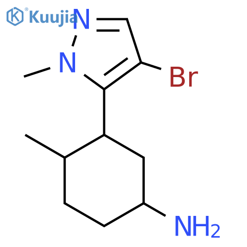 3-(4-bromo-1-methyl-1H-pyrazol-5-yl)-4-methylcyclohexan-1-amine structure