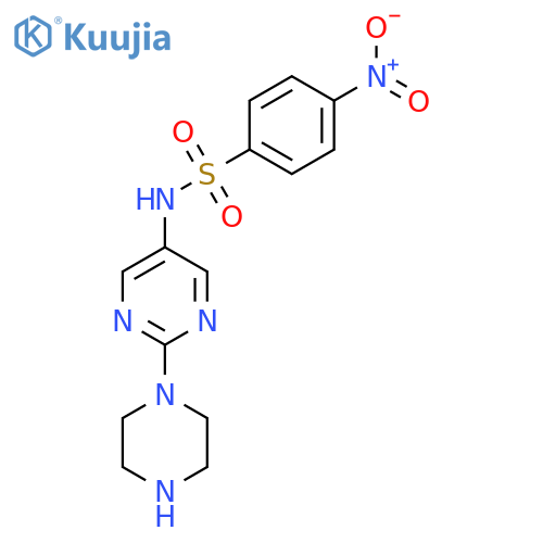 4-nitro-N-[2-(piperazin-1-yl)pyrimidin-5-yl]benzene-1-sulfonamide structure