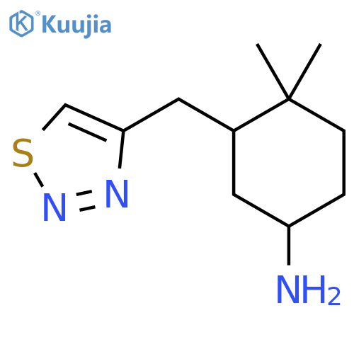 4,4-Dimethyl-3-[(1,2,3-thiadiazol-4-yl)methyl]cyclohexan-1-amine structure
