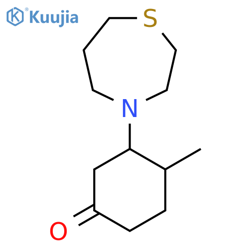 4-Methyl-3-(1,4-thiazepan-4-yl)cyclohexan-1-one structure