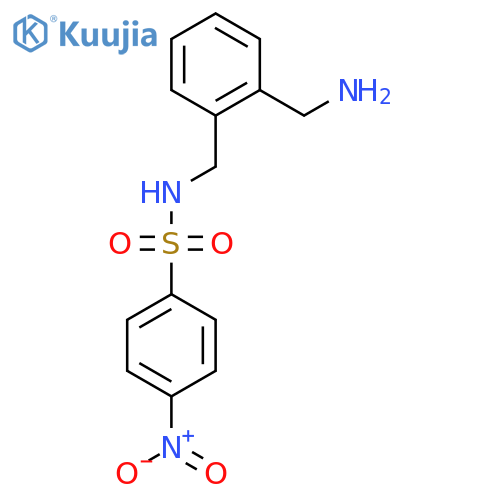 N-{[2-(aminomethyl)phenyl]methyl}-4-nitrobenzene-1-sulfonamide structure