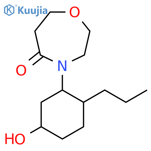 4-(5-Hydroxy-2-propylcyclohexyl)-1,4-oxazepan-5-one structure