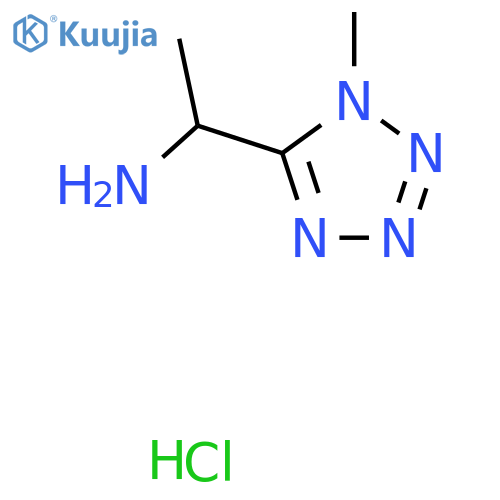 1-(1-Methyl-1H-1,2,3,4-tetrazol-5-yl)ethan-1-amine hydrochloride structure