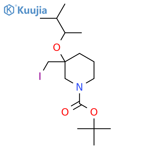 tert-butyl 3-(iodomethyl)-3-(3-methylbutan-2-yl)oxypiperidine-1-carboxylate structure