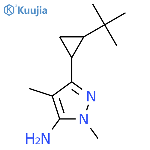 3-(2-tert-butylcyclopropyl)-1,4-dimethyl-1H-pyrazol-5-amine structure