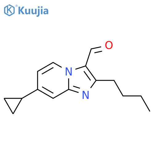 2-butyl-7-cyclopropylimidazo1,2-apyridine-3-carbaldehyde structure