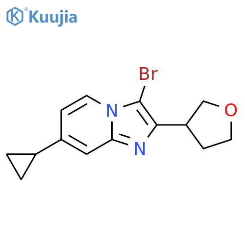 3-bromo-7-cyclopropyl-2-(oxolan-3-yl)imidazo1,2-apyridine structure
