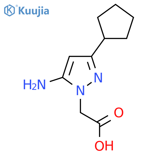 2-(5-amino-3-cyclopentyl-1H-pyrazol-1-yl)acetic acid structure