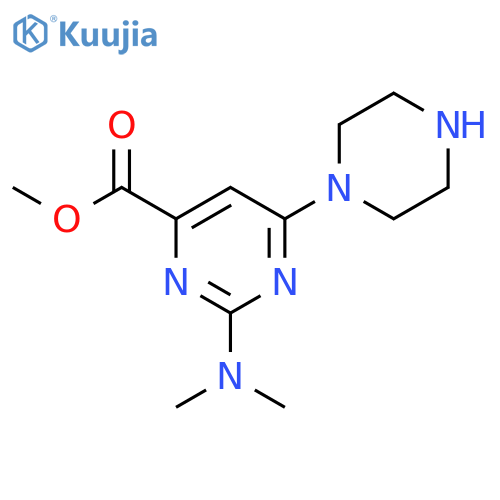 methyl 2-(dimethylamino)-6-(piperazin-1-yl)pyrimidine-4-carboxylate structure