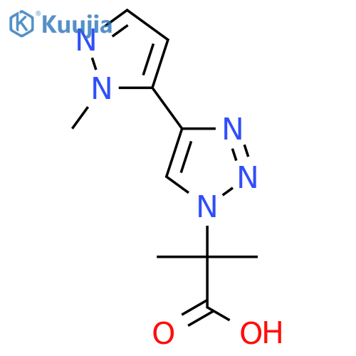2-methyl-2-[4-(1-methyl-1H-pyrazol-5-yl)-1H-1,2,3-triazol-1-yl]propanoic acid structure