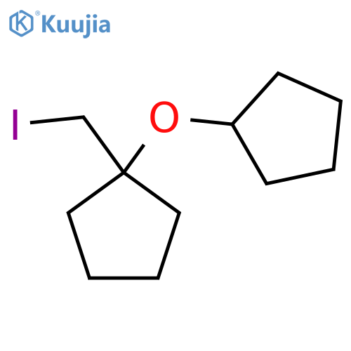 1-(cyclopentyloxy)-1-(iodomethyl)cyclopentane structure