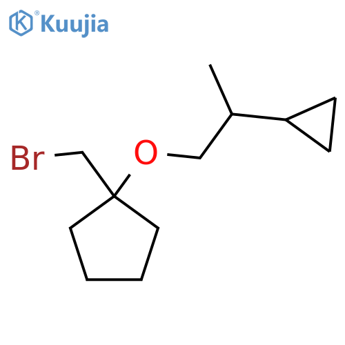 1-(bromomethyl)-1-(2-cyclopropylpropoxy)cyclopentane structure