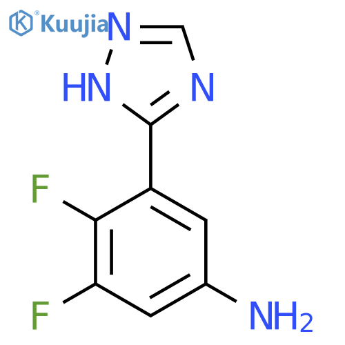 3,4-difluoro-5-(1H-1,2,4-triazol-3-yl)aniline structure