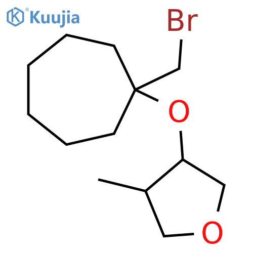 3-{1-(bromomethyl)cycloheptyloxy}-4-methyloxolane structure