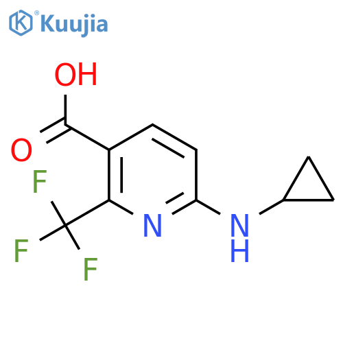6-(cyclopropylamino)-2-(trifluoromethyl)pyridine-3-carboxylic acid structure