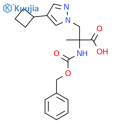 2-{(benzyloxy)carbonylamino}-3-(4-cyclobutyl-1H-pyrazol-1-yl)-2-methylpropanoic acid structure