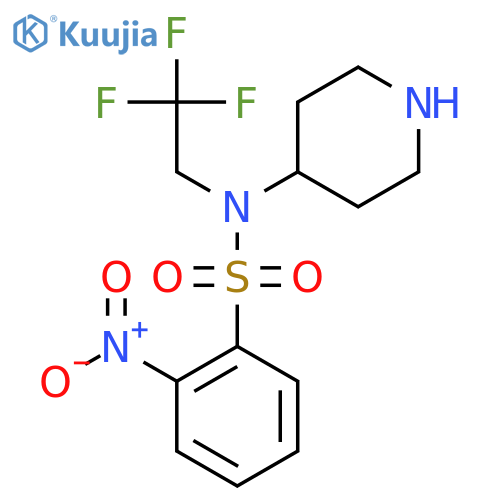 2-nitro-N-(piperidin-4-yl)-N-(2,2,2-trifluoroethyl)benzene-1-sulfonamide structure
