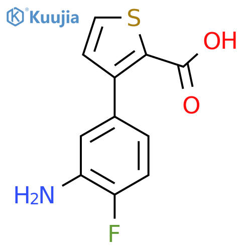 3-(3-amino-4-fluorophenyl)thiophene-2-carboxylic acid structure