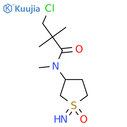 3-chloro-N-(1-imino-1-oxo-1lambda6-thiolan-3-yl)-N,2,2-trimethylpropanamide structure