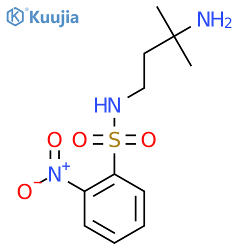 N-(3-amino-3-methylbutyl)-2-nitrobenzene-1-sulfonamide structure