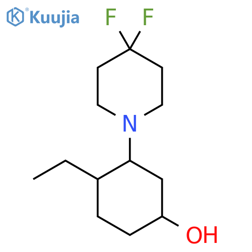 3-(4,4-Difluoropiperidin-1-yl)-4-ethylcyclohexan-1-ol structure