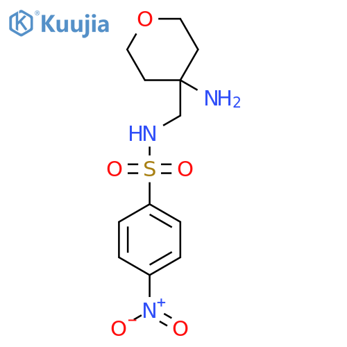 N-[(4-aminooxan-4-yl)methyl]-4-nitrobenzene-1-sulfonamide structure