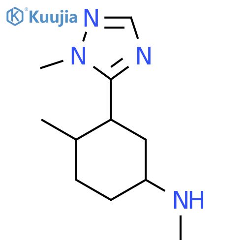 N,4-dimethyl-3-(1-methyl-1H-1,2,4-triazol-5-yl)cyclohexan-1-amine structure
