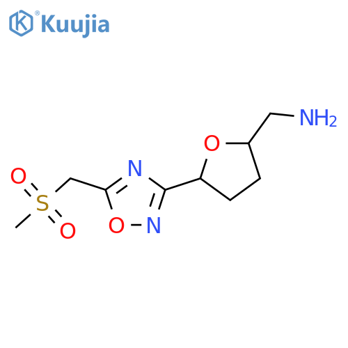 {5-[5-(Methanesulfonylmethyl)-1,2,4-oxadiazol-3-yl]oxolan-2-yl}methanamine structure