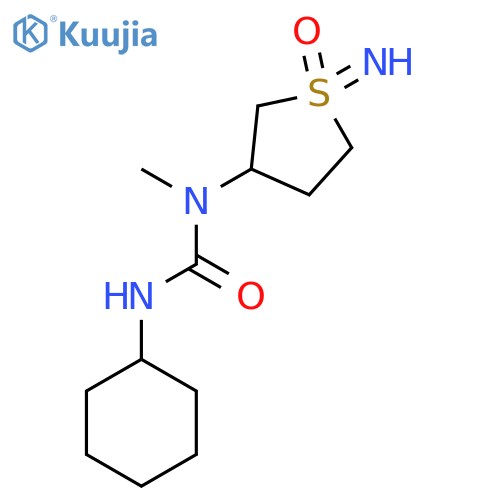 1-Cyclohexyl-3-(1-imino-1-oxo-1lambda6-thiolan-3-yl)-3-methylurea structure