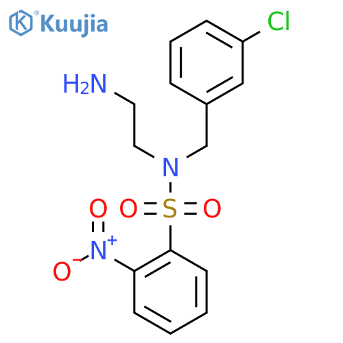 N-(2-aminoethyl)-N-[(3-chlorophenyl)methyl]-2-nitrobenzene-1-sulfonamide structure