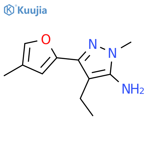 4-ethyl-1-methyl-3-(4-methylfuran-2-yl)-1H-pyrazol-5-amine structure