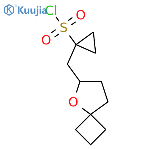 1-({5-oxaspiro3.4octan-6-yl}methyl)cyclopropane-1-sulfonyl chloride structure