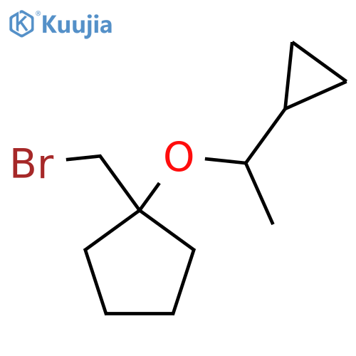 1-(bromomethyl)-1-(1-cyclopropylethoxy)cyclopentane structure