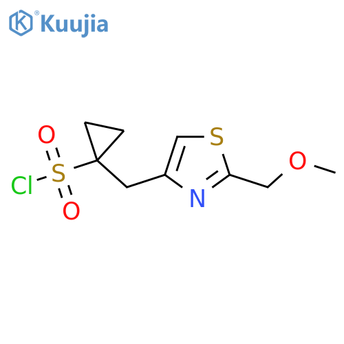 1-{2-(methoxymethyl)-1,3-thiazol-4-ylmethyl}cyclopropane-1-sulfonyl chloride structure