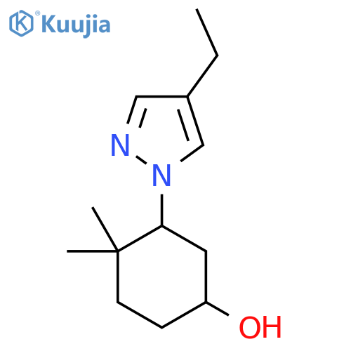 3-(4-ethyl-1H-pyrazol-1-yl)-4,4-dimethylcyclohexan-1-ol structure