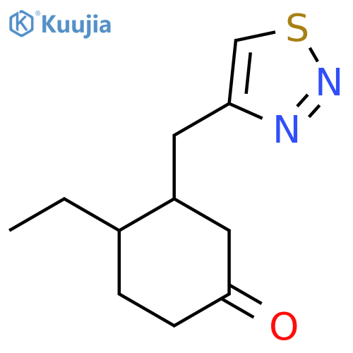 4-Ethyl-3-[(1,2,3-thiadiazol-4-yl)methyl]cyclohexan-1-one structure
