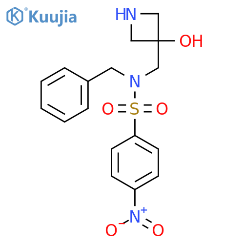 N-benzyl-N-(3-hydroxyazetidin-3-yl)methyl-4-nitrobenzene-1-sulfonamide structure