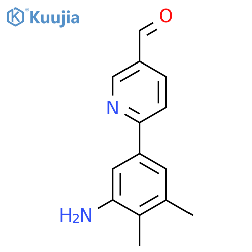 6-(3-amino-4,5-dimethylphenyl)pyridine-3-carbaldehyde structure