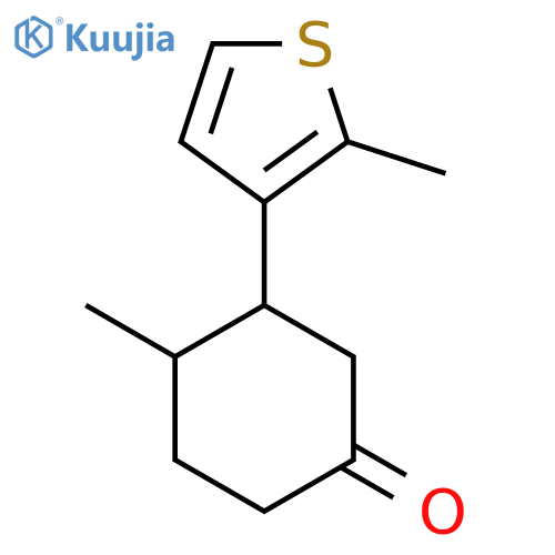 4-Methyl-3-(2-methylthiophen-3-yl)cyclohexan-1-one structure