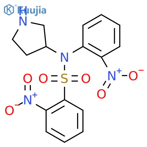 2-nitro-N-(2-nitrophenyl)-N-(pyrrolidin-3-yl)benzene-1-sulfonamide structure