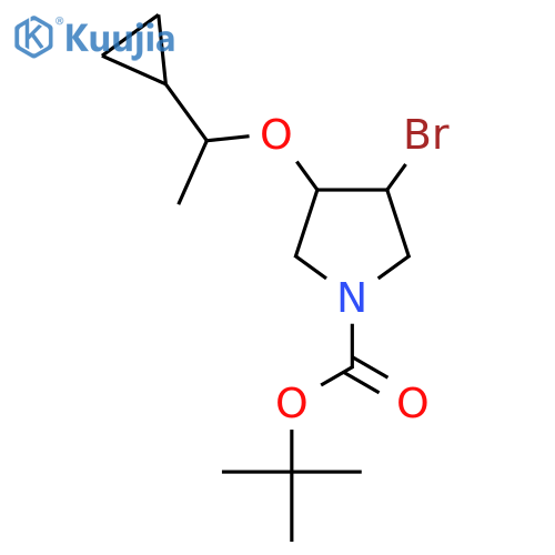 tert-butyl 3-bromo-4-(1-cyclopropylethoxy)pyrrolidine-1-carboxylate structure