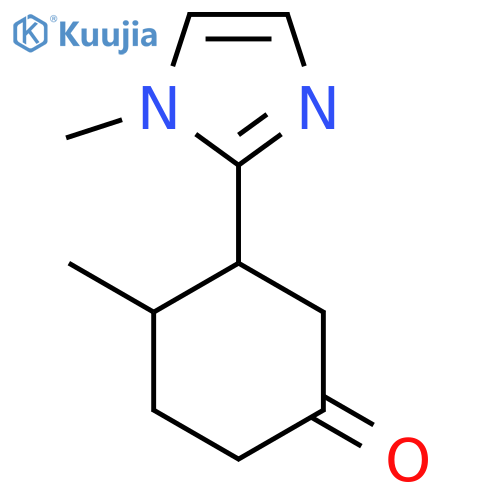4-methyl-3-(1-methyl-1H-imidazol-2-yl)cyclohexan-1-one structure