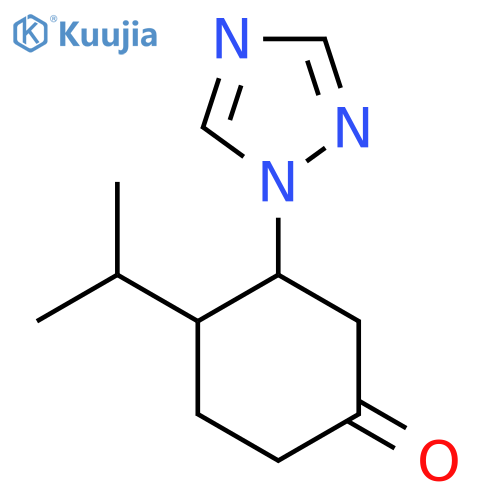 4-(propan-2-yl)-3-(1H-1,2,4-triazol-1-yl)cyclohexan-1-one structure