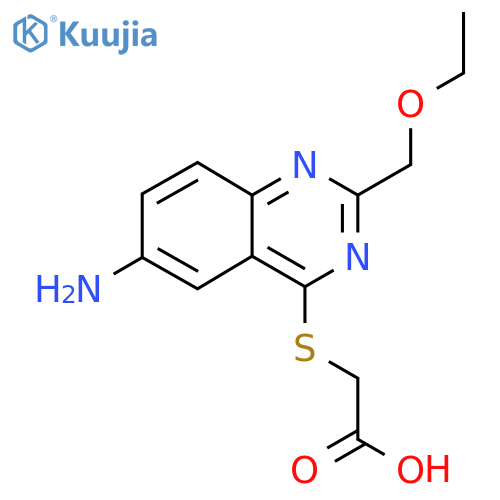 2-{[6-Amino-2-(ethoxymethyl)quinazolin-4-yl]sulfanyl}acetic acid structure