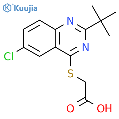 2-[(2-Tert-butyl-6-chloroquinazolin-4-yl)sulfanyl]acetic acid structure