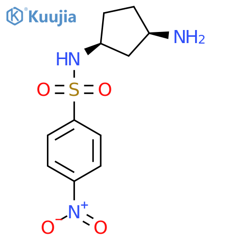 rac-N-(1R,3S)-3-aminocyclopentyl-4-nitrobenzene-1-sulfonamide structure