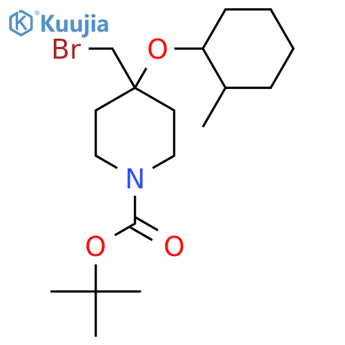 tert-butyl 4-(bromomethyl)-4-(2-methylcyclohexyl)oxypiperidine-1-carboxylate structure