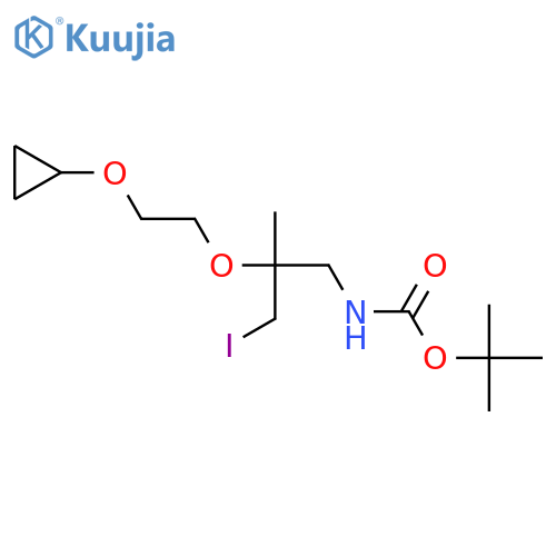 tert-butyl N-2-(2-cyclopropoxyethoxy)-3-iodo-2-methylpropylcarbamate structure