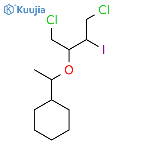 {1-(1,4-dichloro-3-iodobutan-2-yl)oxyethyl}cyclohexane structure