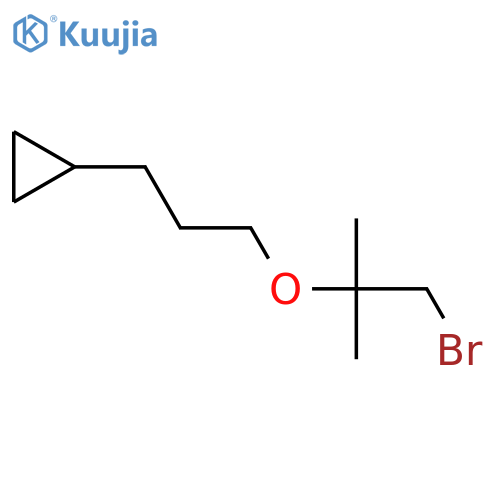 {3-(1-bromo-2-methylpropan-2-yl)oxypropyl}cyclopropane structure